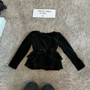 Little Sleepies velvet peplum shirt, size 3T EUC